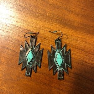 Bronze & turquoise earrings